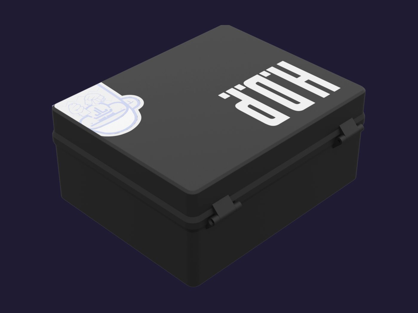 Render de la caja vista desde el otro lado.
