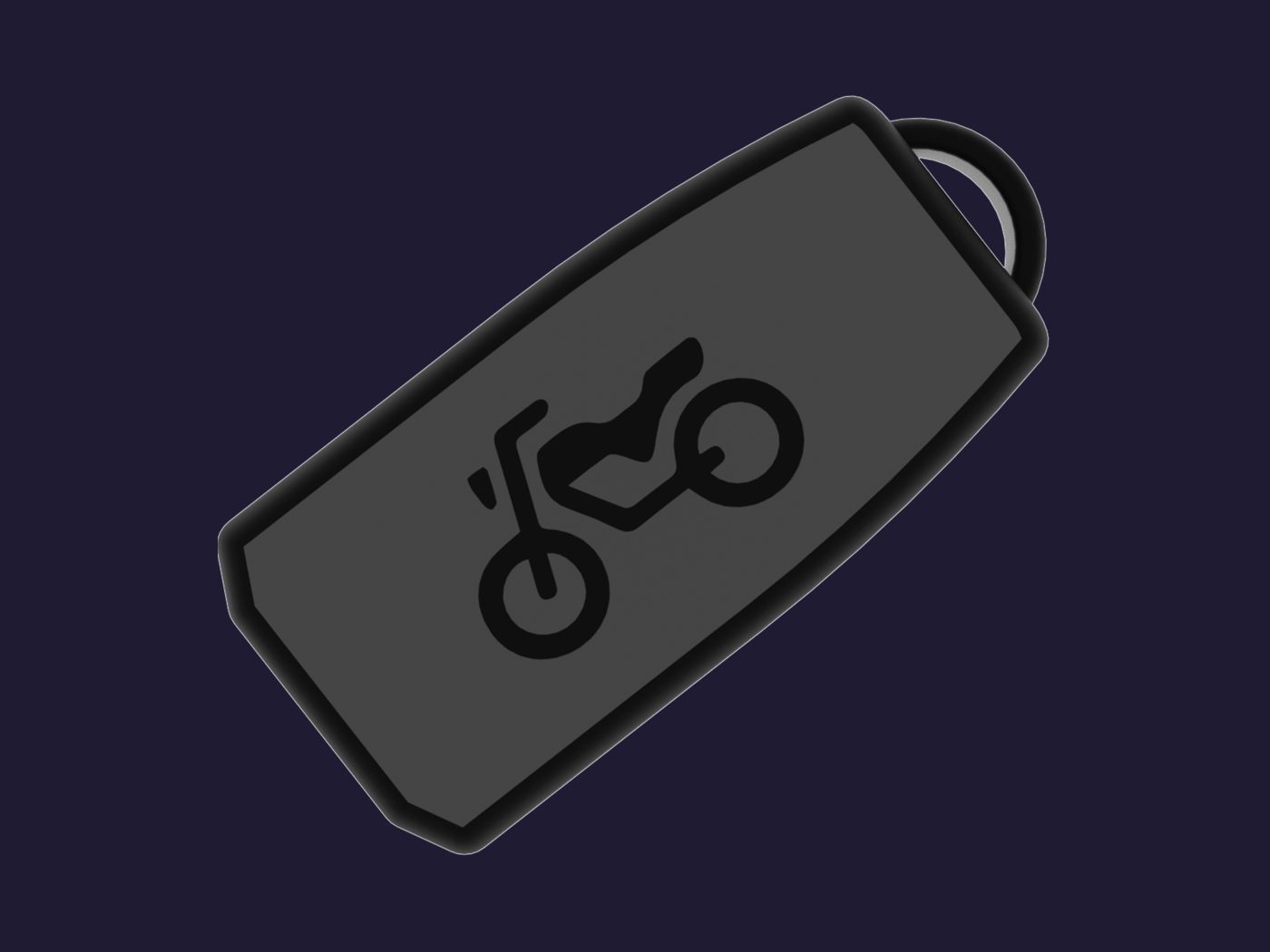 Render de la parte de atrás, con una moto en relieve.